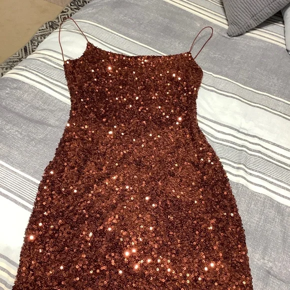 strapless open back dress GUD007 Copper Lace Kerchief Cocktail Dress – GUDARA Fashion